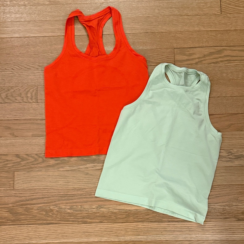 lululemon athletica Tank Tops in Bright Orange and Mint